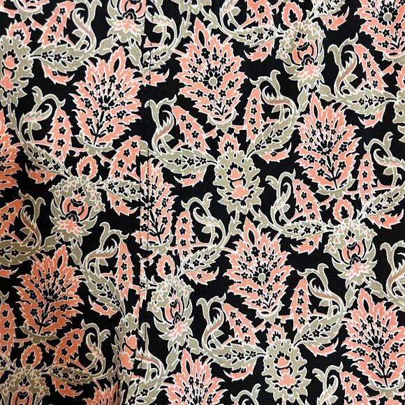 Max Edition Womens Pull On Pants Size Large Black Pink Floral Scroll Print Knit - Picture 4 of 6
